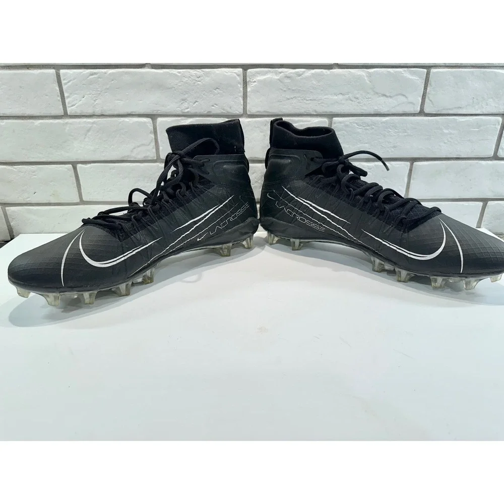 Nike‎ Huarache Lacrosse Cleats SZ 14 Black White Men's Mid Top Athletic Shoes